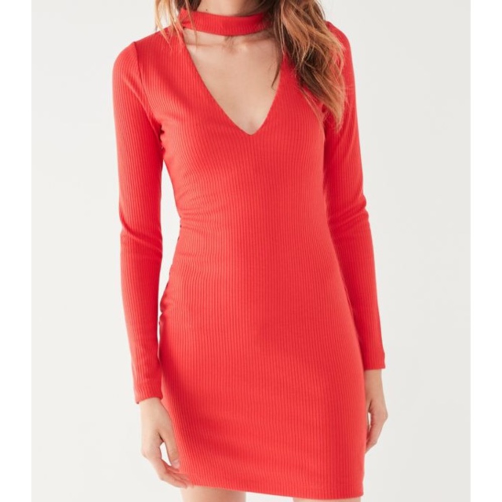 UO Tania Cut-Out Mock-Neck Mini Dress